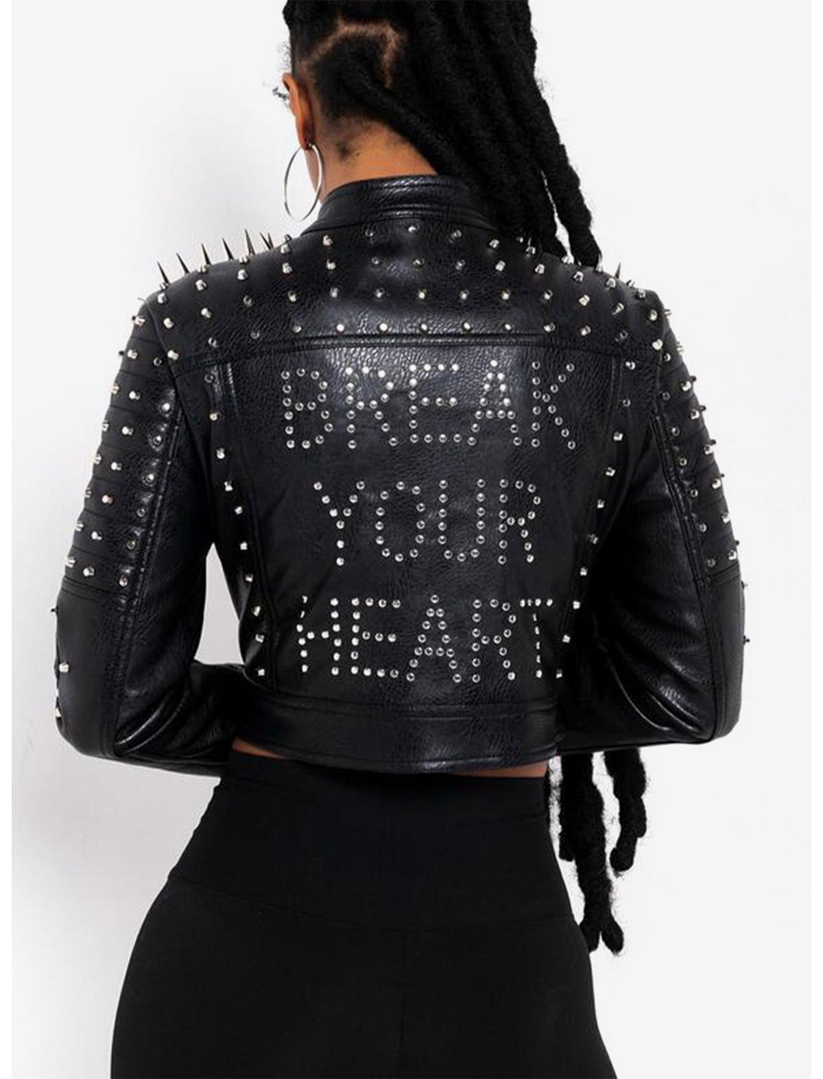 Azalea Wang Break Your Heart Run It Stud Moto Jacket
