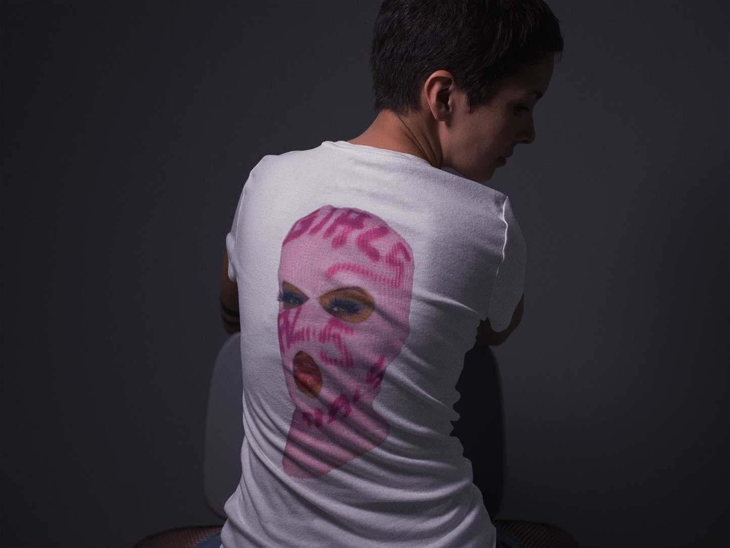 Rare Pink Ski Mask Graphic Tee