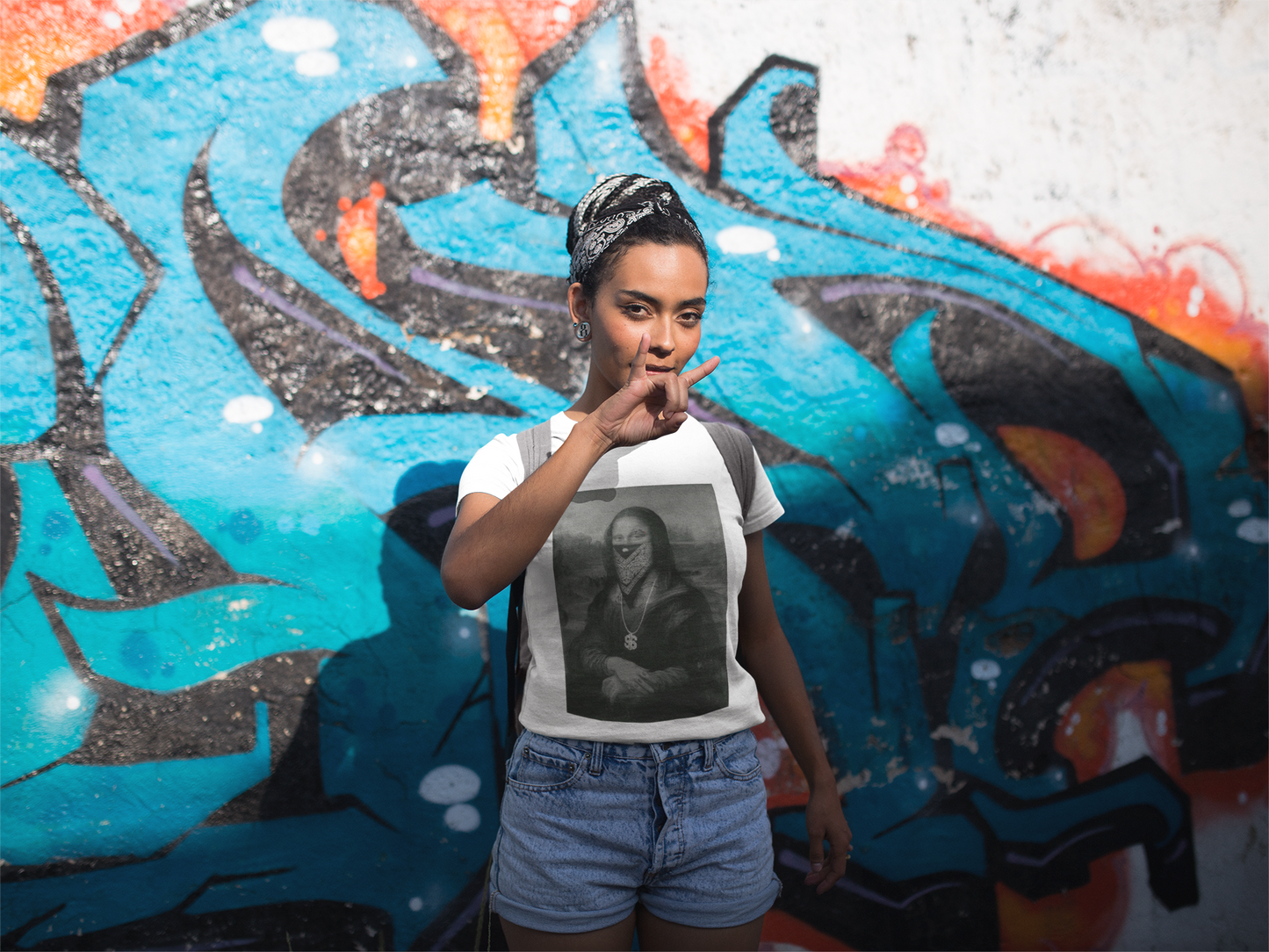 Suga Bearz Mona Lisa Bandana Graphic Tee