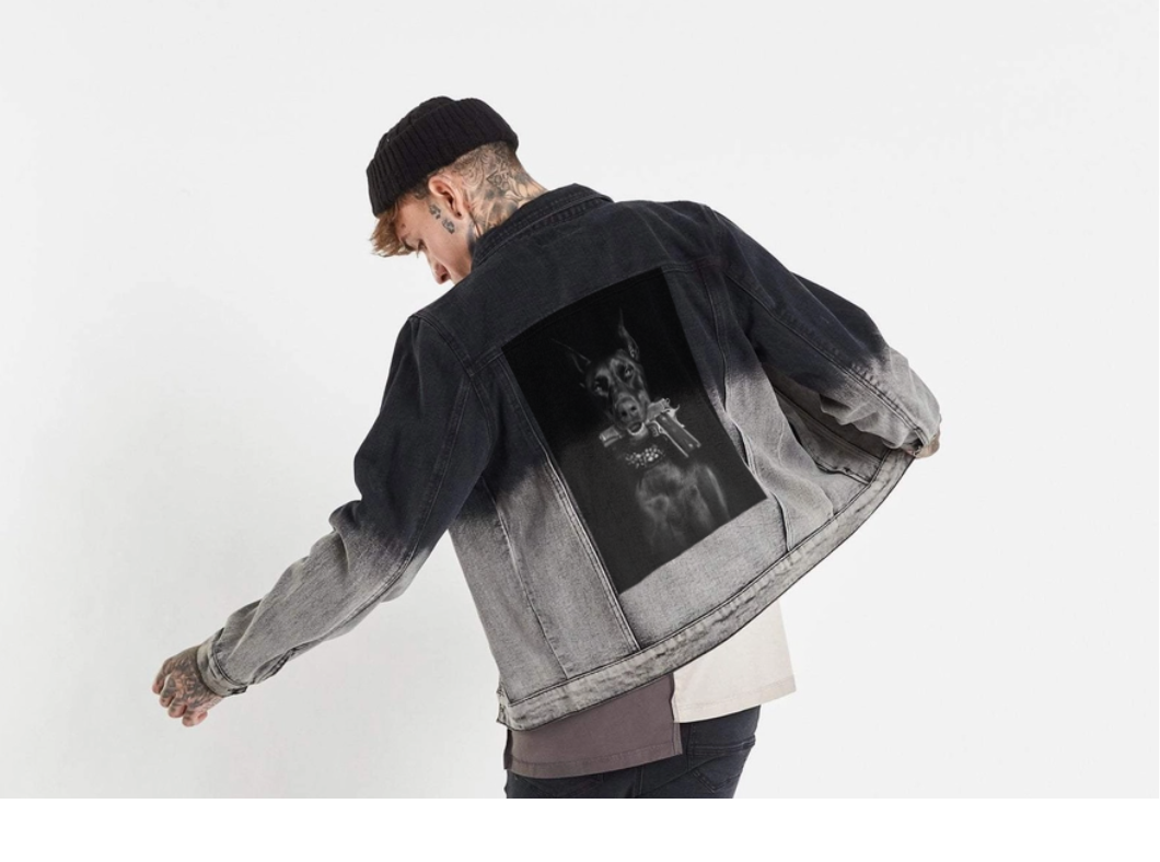 Doberman "Try Me" Hustlerz Jean Jacket