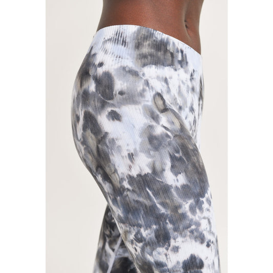 Mono B Seamless Ribbed Black and white Tie-Dye Leggings