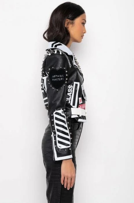 Azalea Wang  Run Me My Money Stud Moto Jacket