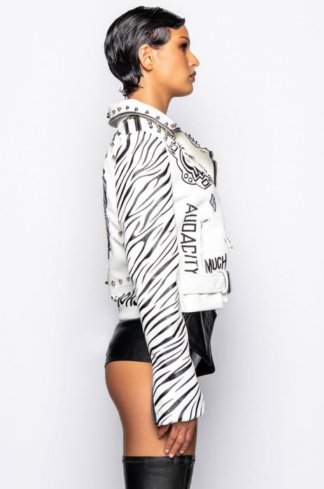 Azalea Wang Zeppelin Takes The Summer Moto Jacket