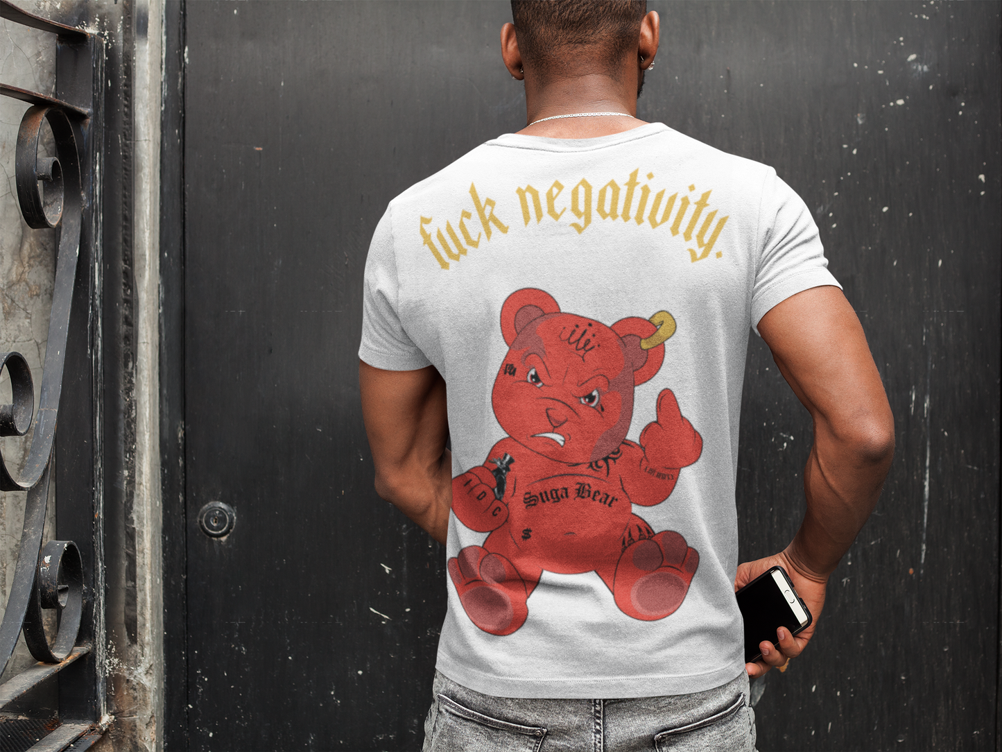 Suga Bearz Gold No Negativity Graphic Tee