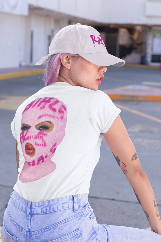 Rare Pink Ski Mask Graphic Tee